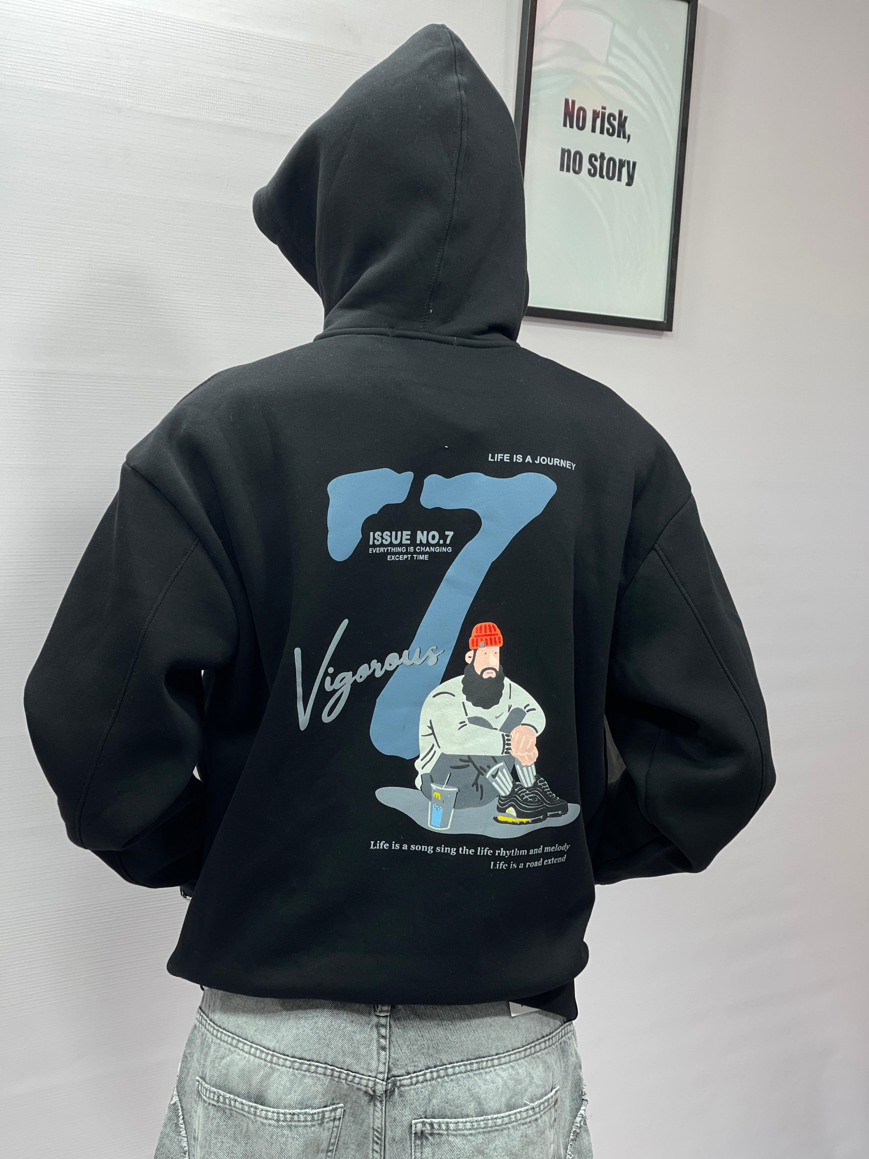 Black 7 Vigorous Hoodies