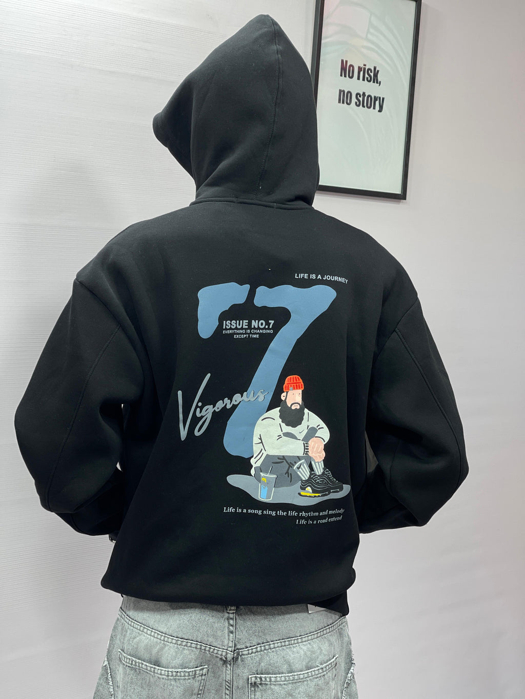 Black 7 Vigorous Hoodies