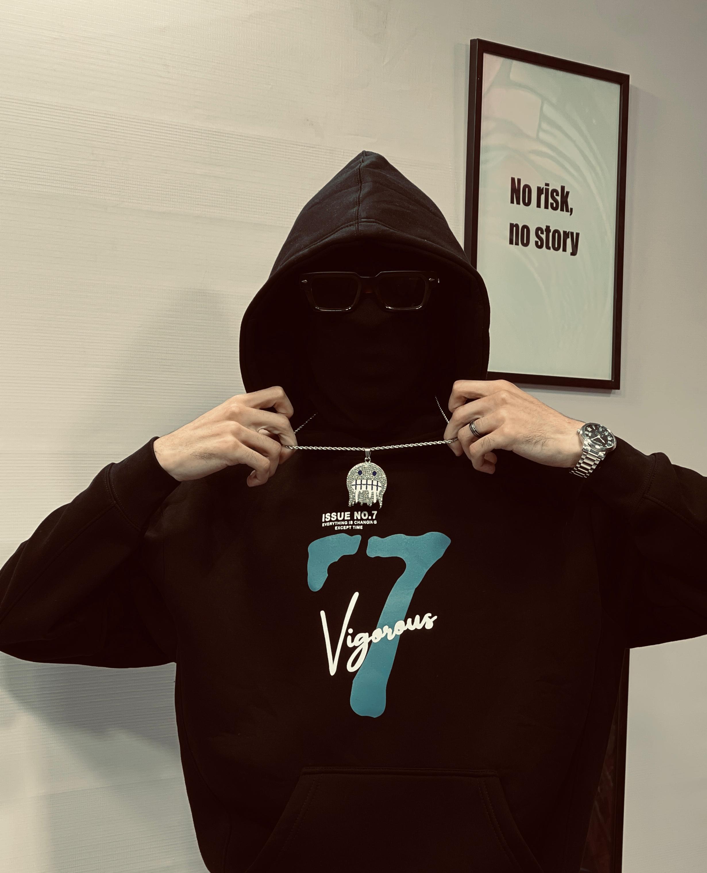 Black 7 Vigorous Hoodies