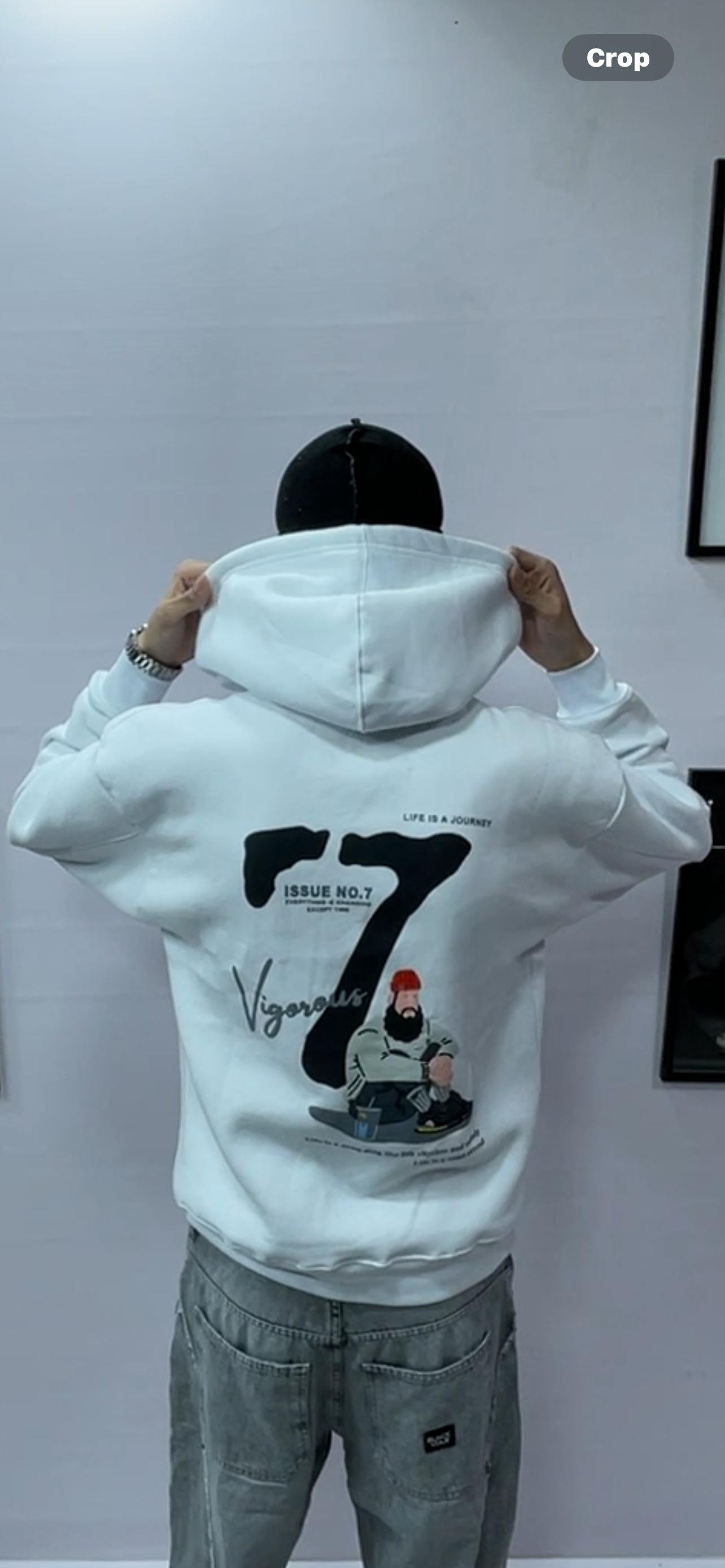 White 7 Vigorous Hoodies