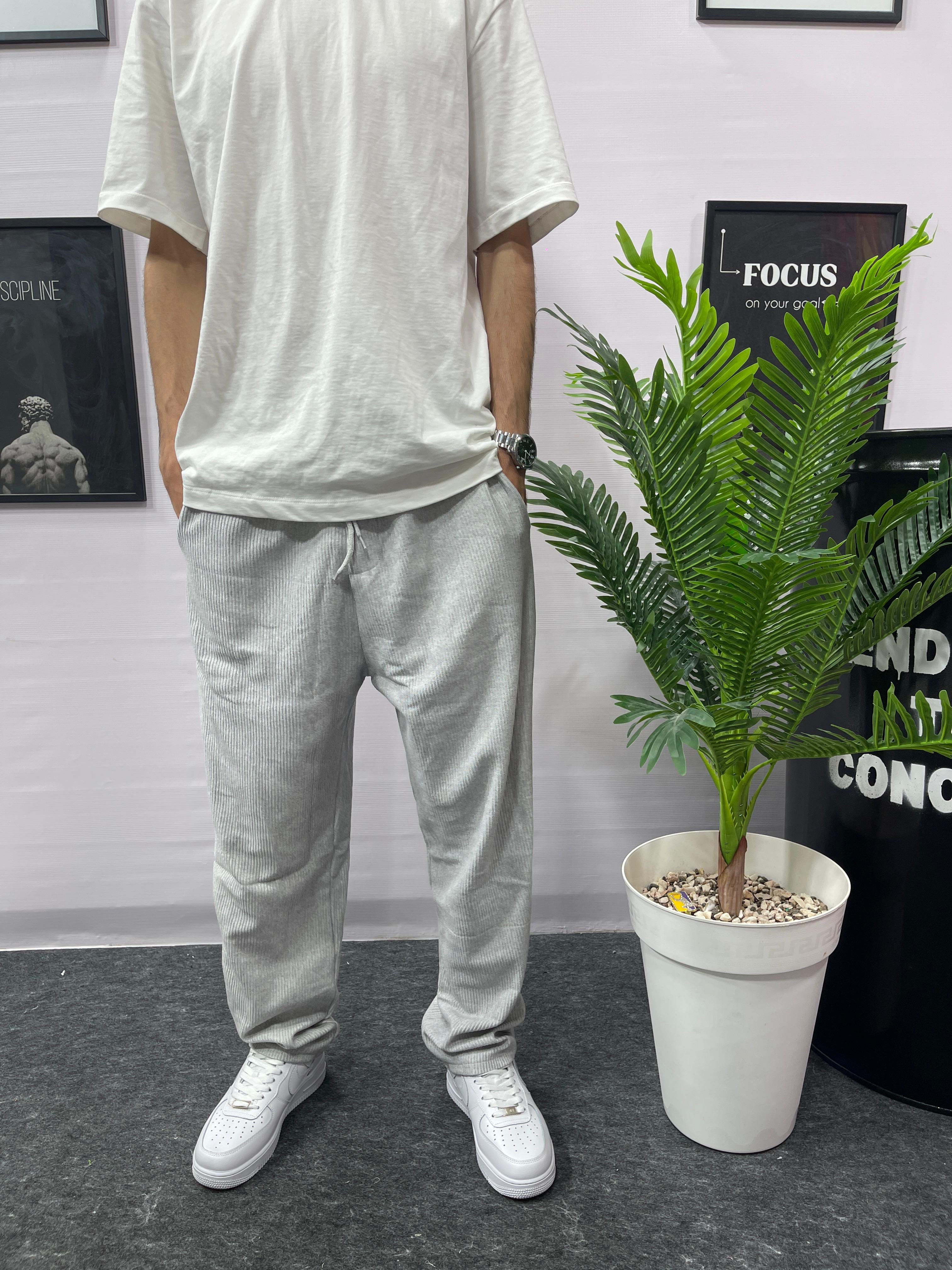 Corduroy Sweatpants Gray