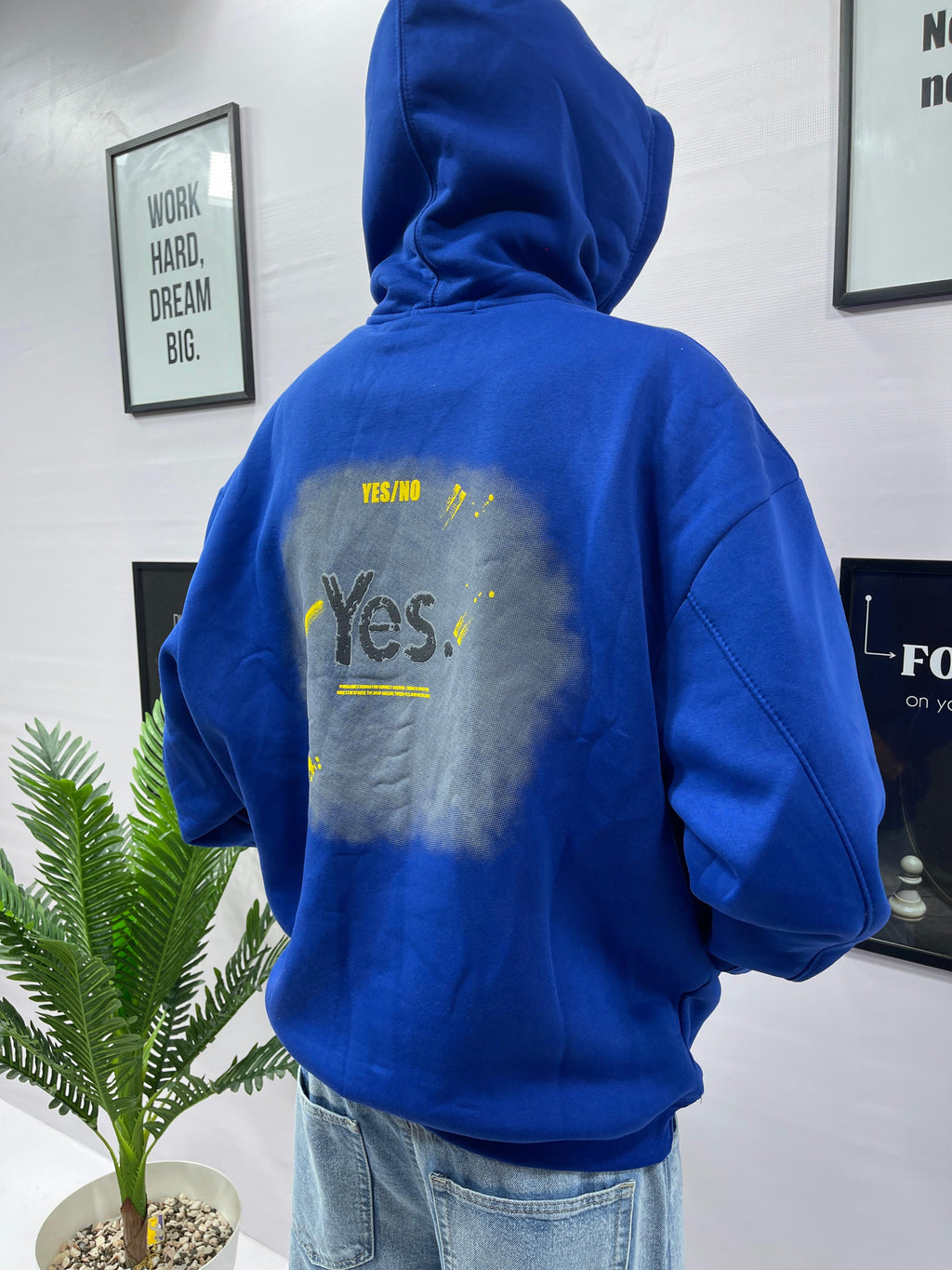 Blue Yes/No Hoodie