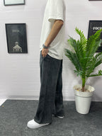 wide-leg black pants